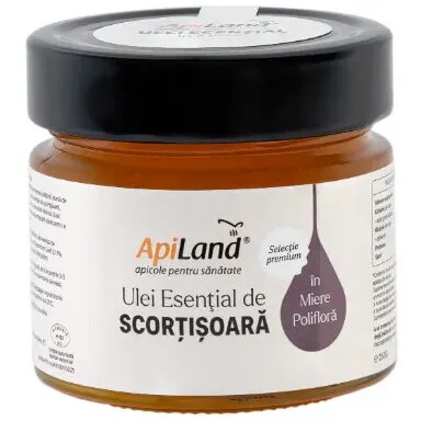 Miere Poliflora cu Ulei Esential de Scortisoara 250g