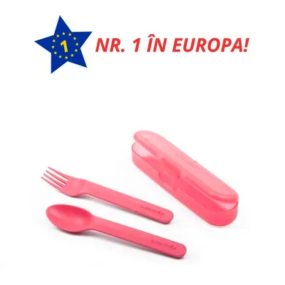 Lingurita si Furculita Set Hranire Roz +12 Luni 3400767