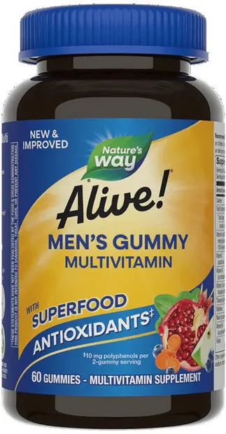 Alive Men's Gummy Multivitamin, 60 tablete, Nature's Way