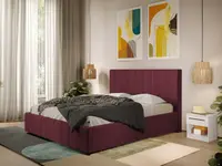 Pat Tapitat cu somiera fixa - Stofa Bordo - Dallas 180x200