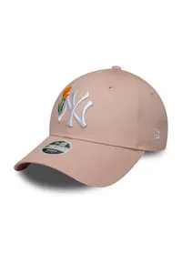 Sapca din bumbac cu detaliu brodat - pentru baseball - Roz pastel/Alb murdar