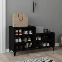 Gossi pantofar, negru, 102x36x60 cm, lemn compozit