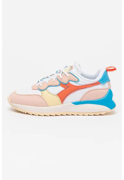 Pantofi sport cu model colorblock Jolly - Alb/Albastru aquamarin/Roz somon