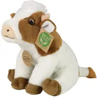Jucărie de pluș Rappa Eco Friends - Vacă, așezată, 18 cm