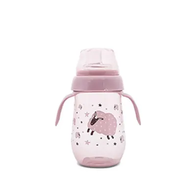 Biberon cu gat larg si manere Lorelli My Friend Mellow Rose 260 ml