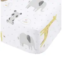Cearceaf pentru copii alb pentru pătuț cu elastic 70x140 cm Roarsome Animals – Catherine Lansfield