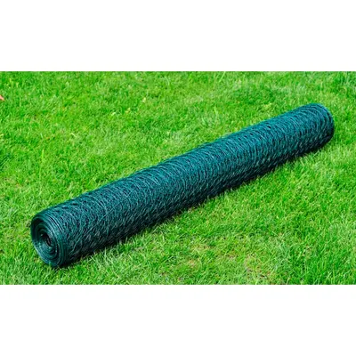 vidaXL Plasă de sârmă găini, verde, 25x1 m, cu acoperire PVC