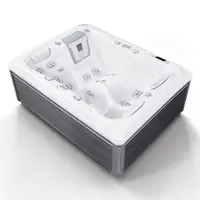 Minipiscina jacuzzi 3 persoane, alb-lucios, 32 jeturi hidromasaj, WiFi, sistem audio, sistem In line-WIS, unitate de control Gecko IN.YE-3, 160 215 cm, Wellis Teide Life Premium