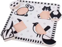 Puzzle din lemn Bigjigs - Animale alb-negru, Tip 1