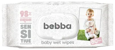 Șervețele umede cu capac Silkline Bebba - Sensitive, 80 buc