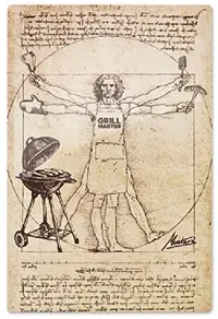 Tocator si suport din sticla - Barbecue Man