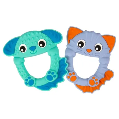 Set 2 jucarii dentitie PlayGro caine si pisoi