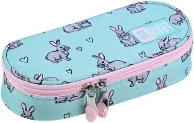 Penar oval pentru școală St. Right Grey Rabbits -Cu 1 fermoar