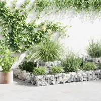 vidaXL Jardinieră gabion, 120 x 120 x 20 cm, oțel galvanizat