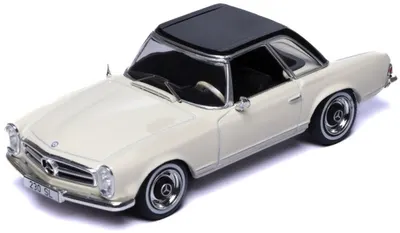 Model de colecție IXO Contemporary: Automobile - Mercedes-Benz 230 SL (W113) Hardtop (Light Beige/Black) (1964)