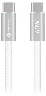 Cablu Forcell - F-Energy, USB-C/USB-C, 60W, 1.2 m, alb