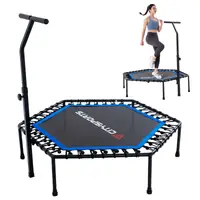 Trambulină de fitness pliabilă cu bară de susținere, până la 100 kg.