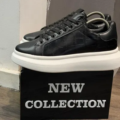Adidasi Alexander Premium Black-White Croco Abmq28(100-2) (mărime: 44)