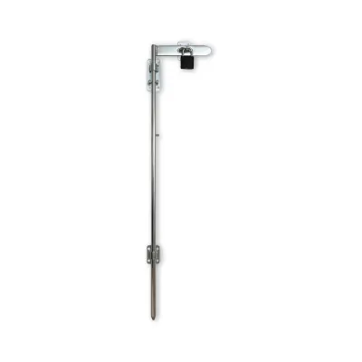 Zavor poarta cu maner galvanizat, lungime 800 mm, inchidere reglabila, argintiu