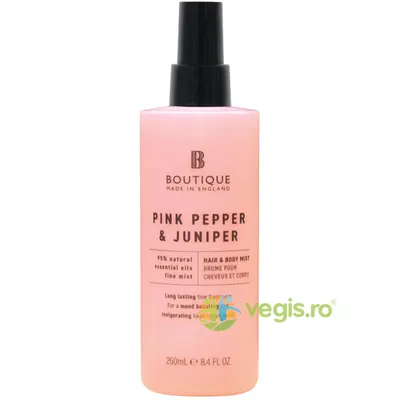 Spray pentru Par si Corp cu Parfum de Piper Roz si Ienupar 250ml