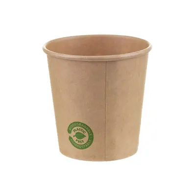 Pahare Carton Zero Plastic Kraft 120 ml, 50 Bucati