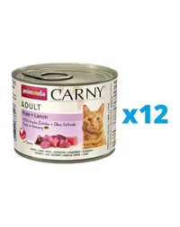 ANIMONDA Carny Adult Hrana umeda pisici, cu curcan si miel 12 x 200 g