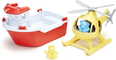 Jucarie pentru copii Green Toys - Barca de salvare si elicopter
