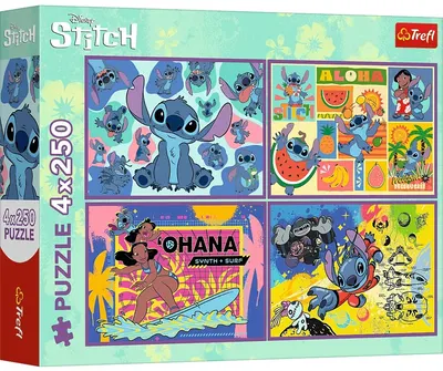 Puzzle Trefl din 4 x 250 piese - Uimitorul Stitch