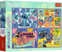 Puzzle Trefl din 4 x 250 piese - Uimitorul Stitch