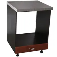 Corp pentru cuptor incorporabil cu sertar Zebra, Wenge/MDF Cedru, cu blat beton, 60 x 85 x 60 cm
