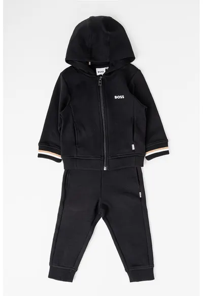 Set de pantaloni de trening si hanorac cu fermoar - Negru