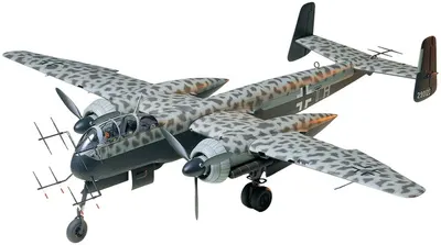 Model de asamblat TAMIYA Militar: Avioane - Avion de luptă german Heinkel He219 A-7 Uhu (TAM61057)