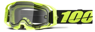 Ochelari atv cross 100% Armatic Enduro Dual Pane, lentila clara, culoare rama galben neon