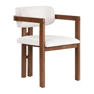 Scaun de living alb cu cotiere Toscana – Kalune Design