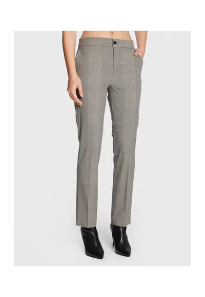 Pantaloni in carouri pentru dama - gri