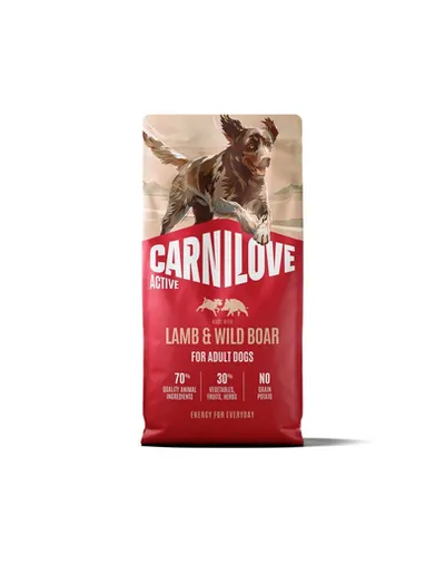 Hrană uscată 12 kg câini adulți activi CARNILOVE Active Dog Lamb and Wild Boar Adult miel și mistreț