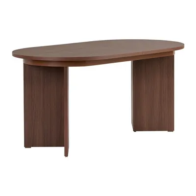 Masă de dining extensibilă cu aspect de lemn de nuc cu blat suplimentar 90x160 cm Sorell – Kalune Design