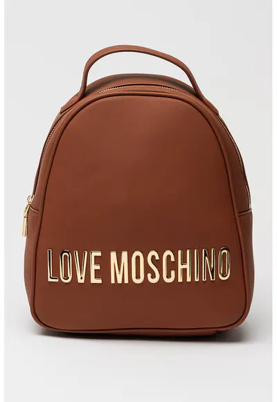 Rucsac de piele ecologica cu logo metalic - Caramel