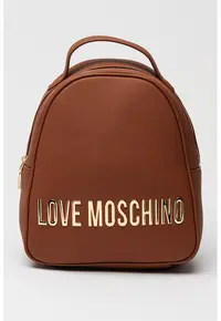 Rucsac de piele ecologica cu logo metalic - Caramel