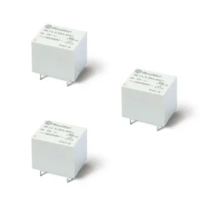 Releu miniaturizat implantabil (PCB) - 1 contact, 10 A, C (contact comutator), 24 V, Protecție la fluxul de spalare cu solvenți (RT III), C.C., AgSnO2, Implantabil (PCB), Niciuna