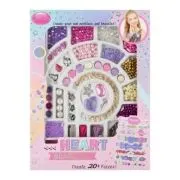 Set creatie accesorii margele bratari Heart, MegaCreative, 543652, 34x25x5cm, 6+ ani