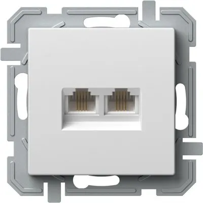 Logiq Priza Dubla Telefon 1P KS RJ11 Alb, TEM Modul TEM-KQ38PWXO-U