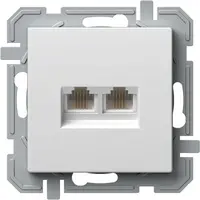 Logiq Priza Dubla Telefon 1P KS RJ11 Alb, TEM Modul TEM-KQ38PWXO-U