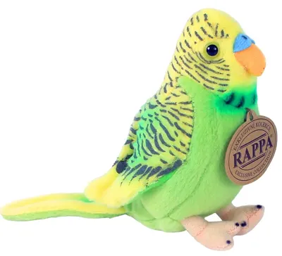Jucărie de pluș Rappa Eco friends - Papagal lânos, cu sunet, verde, 11cm
