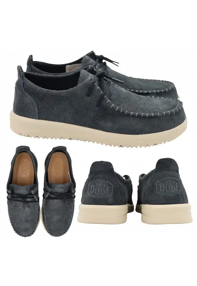 Mocasini Barbati - Heydude - Nxt Moc 43772 0Oh - Marime 46 - Albastru - Piele Nubuc - Captuseala Din Piele - Confort - Talpa Flexibila Si Usoara