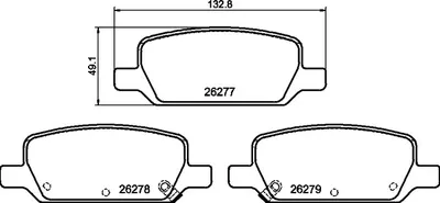 Set placute frana Spate potrivit TESLA MODEL 3, MODEL Y Electric 01.17