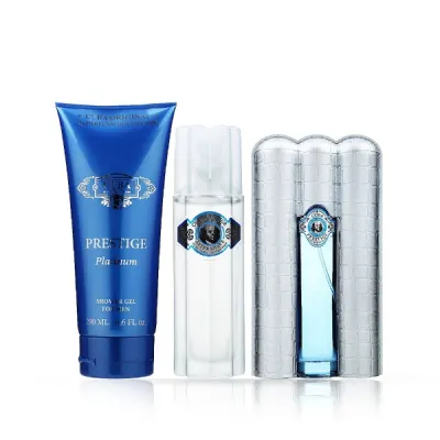Set - apa de toaleta 90 ml + gel de dus 200 ml + after shave 100 ml - CUBA - pentru barbati - Platinum