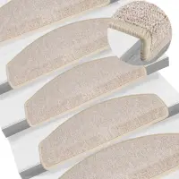 vidaXL Covorașe pentru scări, 10 buc., 65x24x4 cm, semirotunde, maro taupe, mari