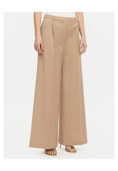 Pantaloni dama - poliester - fermoar - bej