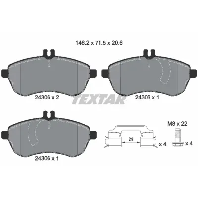 Set placute frana, frana disc TEXTAR 2430602